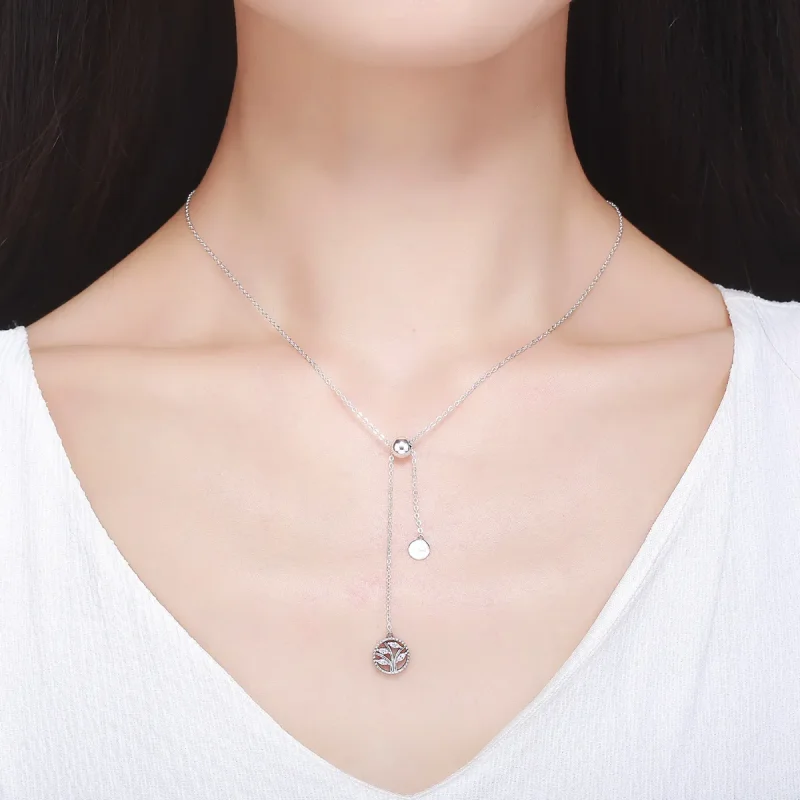 (slika za) Srebrna ogrlica z družinskim drevesom in domom v stilu Pandora - SCN106 - Ogled 6