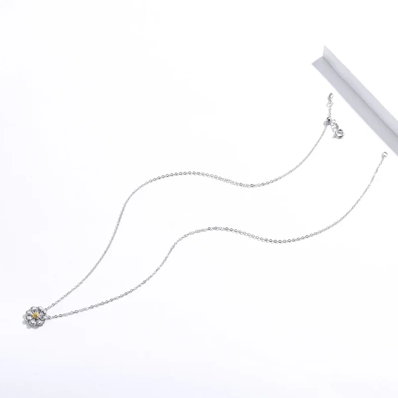 (slika za) Srebrna ogrlica z marjeticami v stilu Pandora - SCN370 - Ogled 2