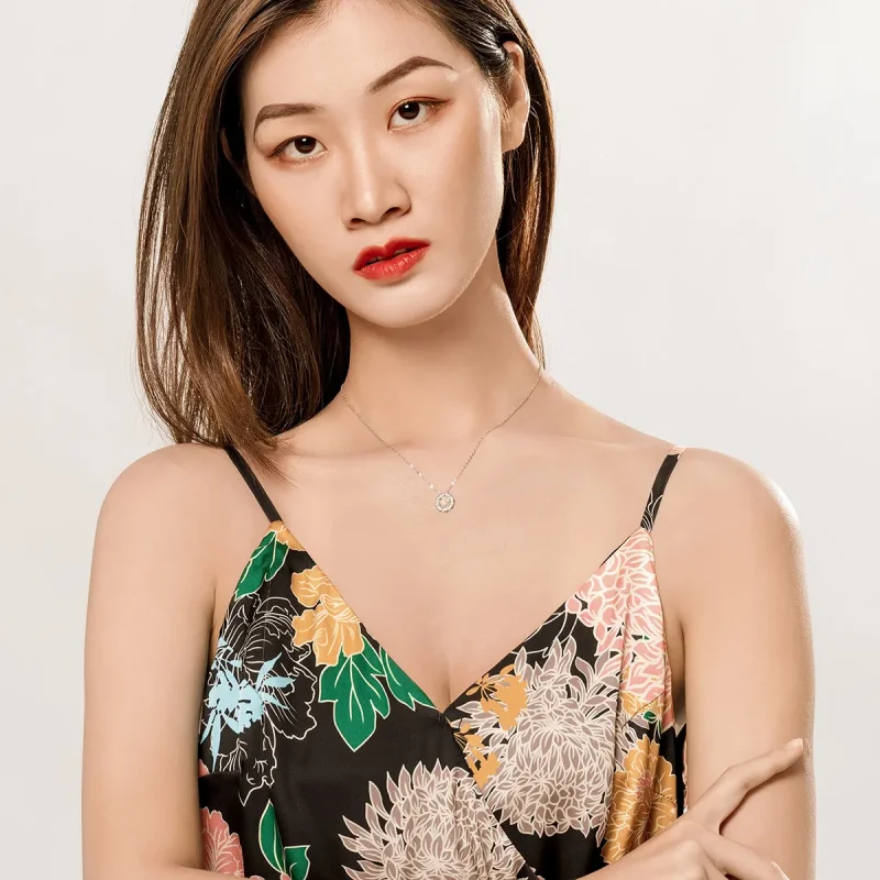 (slika za) Srebrna ogrlica z marjeticami v stilu Pandora - SCN370 - Ogled 7