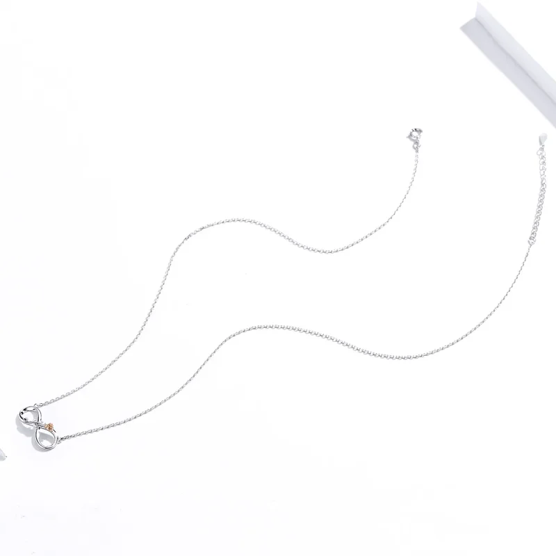 (slika za) Srebrna ogrlica z neskončno ljubeznijo v stilu Pandora - SCN371 - Ogled 2