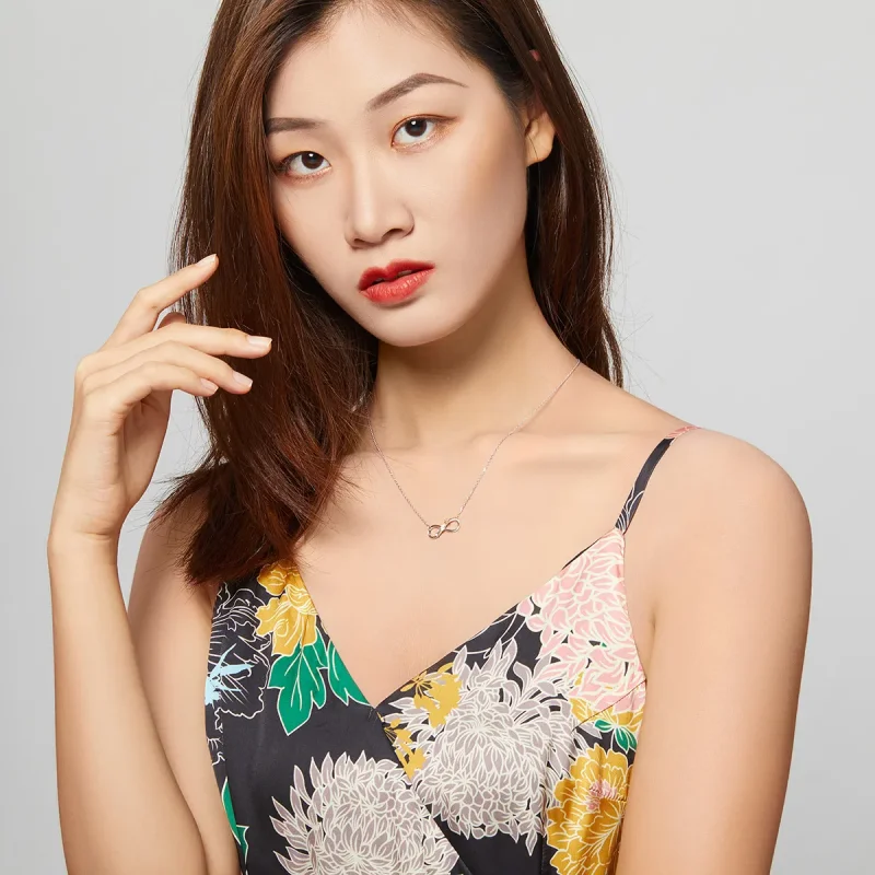 (slika za) Srebrna ogrlica z neskončno ljubeznijo v stilu Pandora - SCN371 - Ogled 7