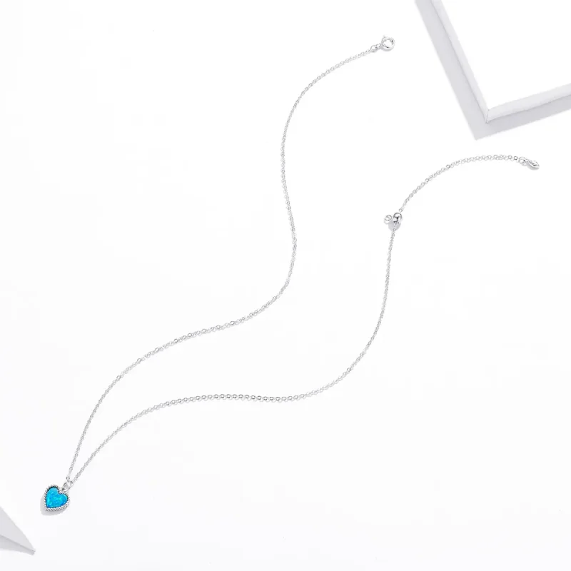 (slika za) Srebrna ogrlica z obeskom v obliki srca Pandora - SCN413 - Ogled 4