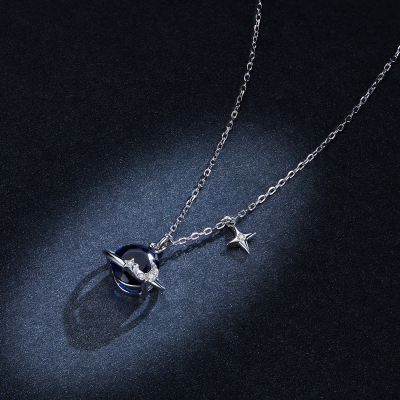 (slika za) Srebrna ogrlica z obeskom v slogu Pandora - BSN166 - Ogled 6