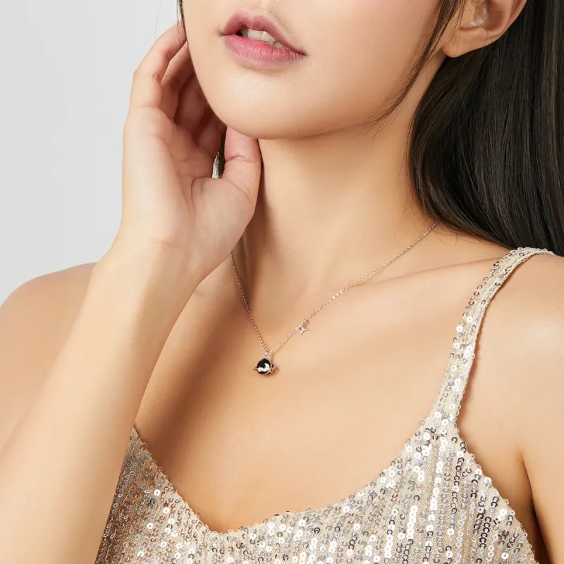 (slika za) Srebrna ogrlica z obeskom v slogu Pandora - BSN166 - Ogled 7