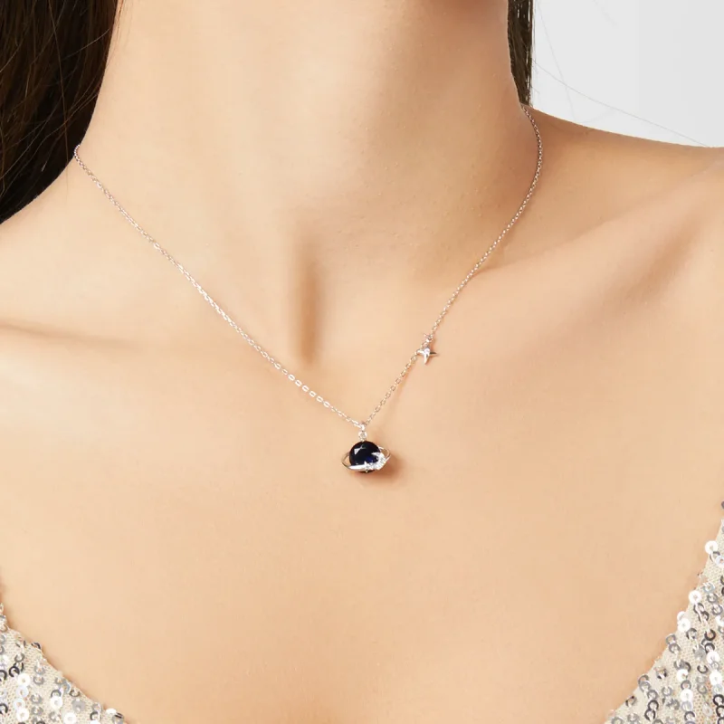 (slika za) Srebrna ogrlica z obeskom v slogu Pandora - BSN166 - Ogled 9