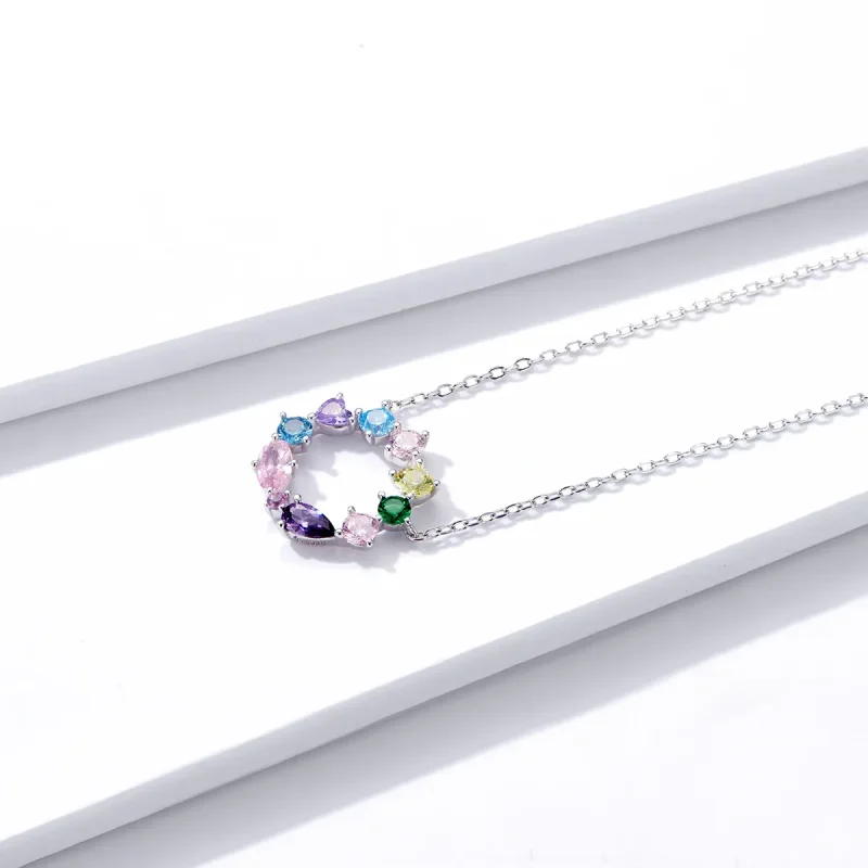 (slika za) Srebrna ogrlica z obeskom v slogu Pandora - BSN178 - Ogled 2