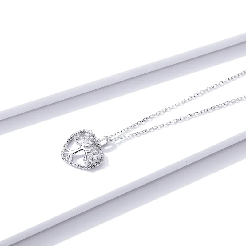 (slika za) Srebrna ogrlica z obeskom v slogu Pandora Drevo življenja - BSN176 - Ogled 2