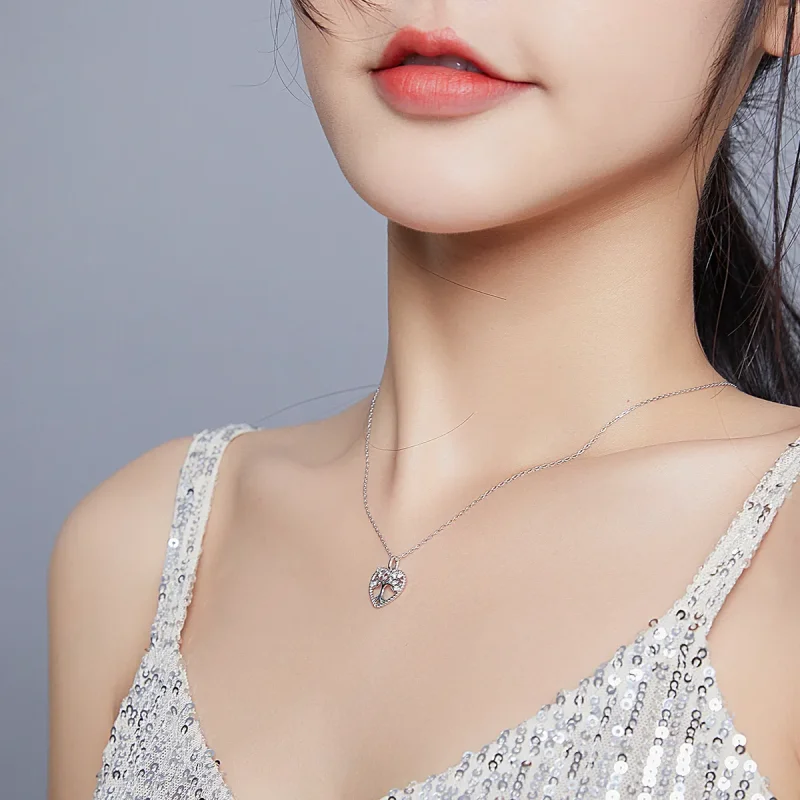 (slika za) Srebrna ogrlica z obeskom v slogu Pandora Drevo življenja - BSN176 - Ogled 7