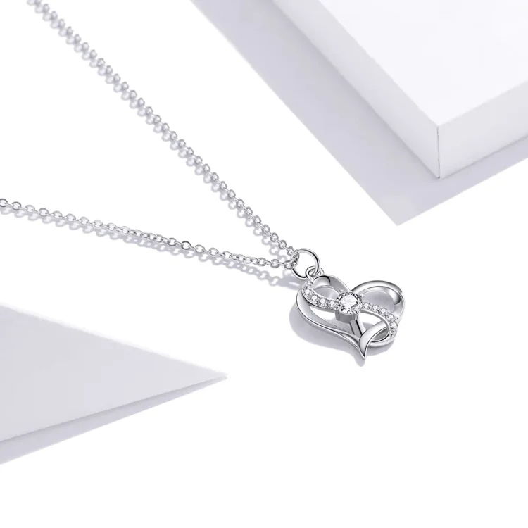 Srebrna ogrlica z obeskom v slogu Pandora Together forever - SCN442