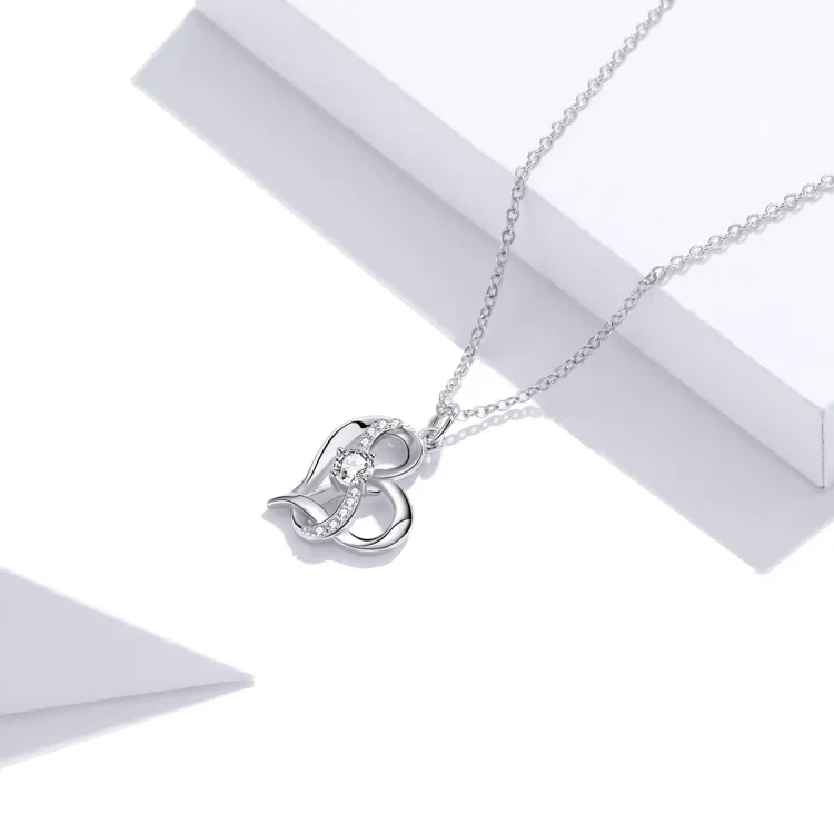 Srebrna ogrlica z obeskom v slogu Pandora Together forever - SCN442
