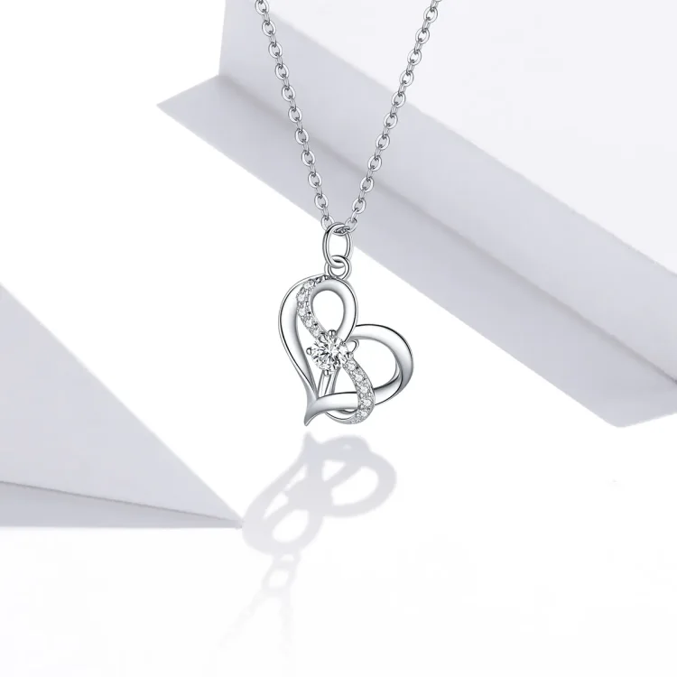 Srebrna ogrlica z obeskom v slogu Pandora Together forever - SCN442