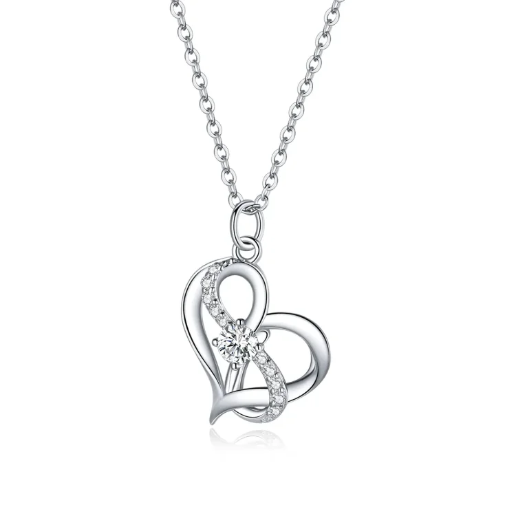 Srebrna ogrlica z obeskom v slogu Pandora Together forever - SCN442