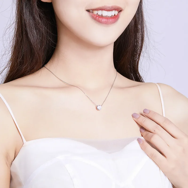 (slika za) Srebrna ogrlica z obeskom v stilu Pandora, sijoče življenje - BSN085 - Ogled 6