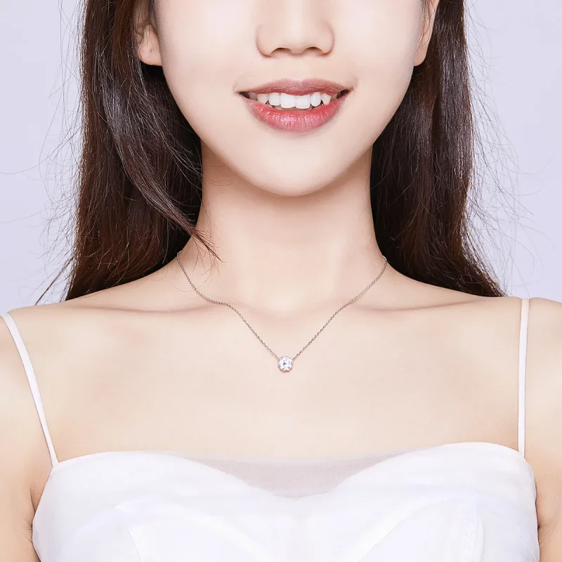 (slika za) Srebrna ogrlica z obeskom v stilu Pandora, sijoče življenje - BSN085 - Ogled 7