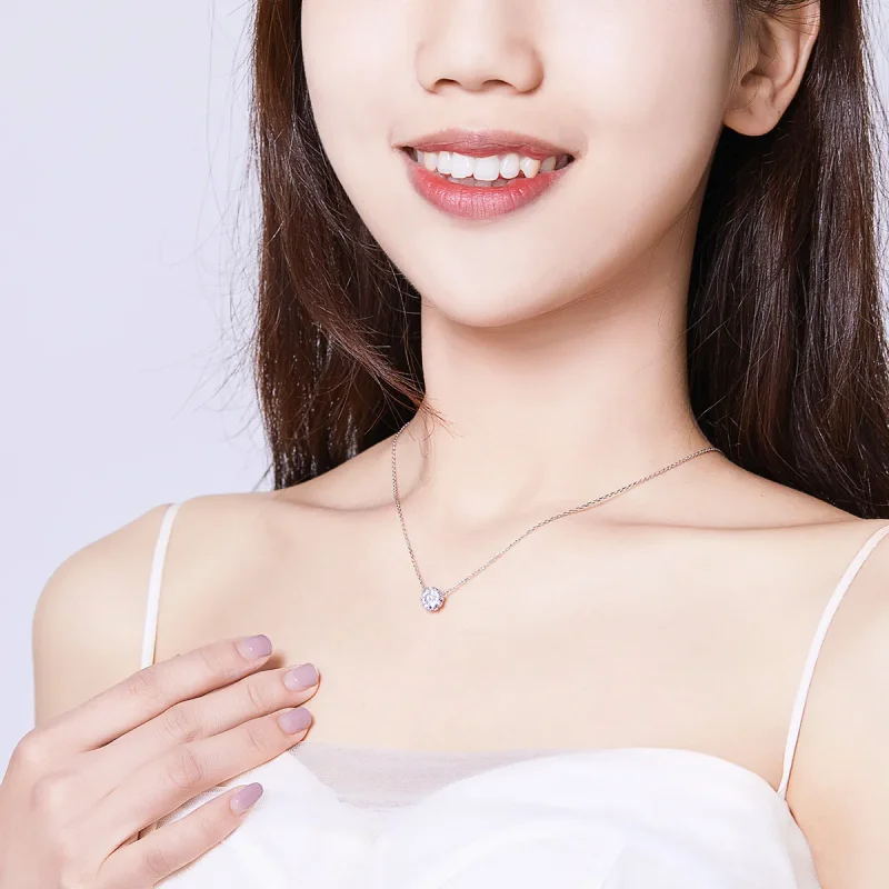 (slika za) Srebrna ogrlica z obeskom v stilu Pandora, sijoče življenje - BSN085 - Ogled 8