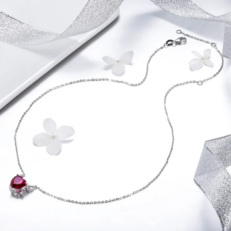 (slika za) Srebrna ogrlica z rdečim hudičem v stilu Pandora - SCN286 - Ogled 5