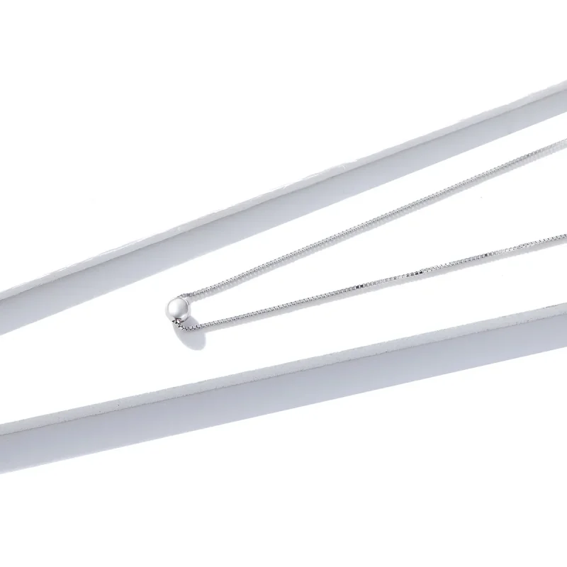 (slika za) Srebrna preprosta ogrlica z obeskom iz fižola v stilu Pandora - BSN097 - Ogled 2