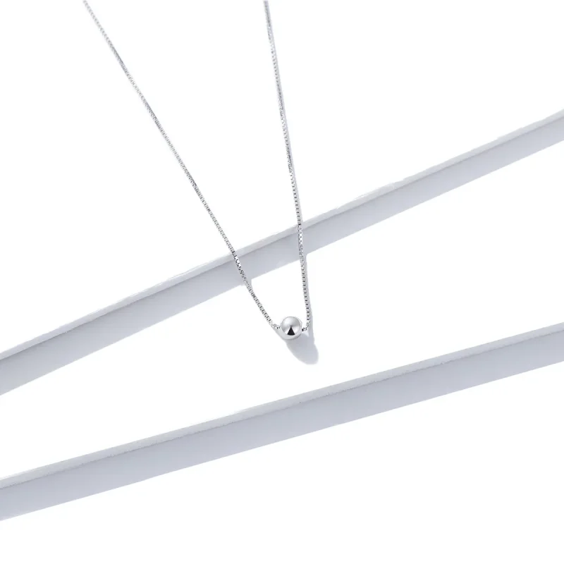 (slika za) Srebrna preprosta ogrlica z obeskom iz fižola v stilu Pandora - BSN097 - Ogled 3