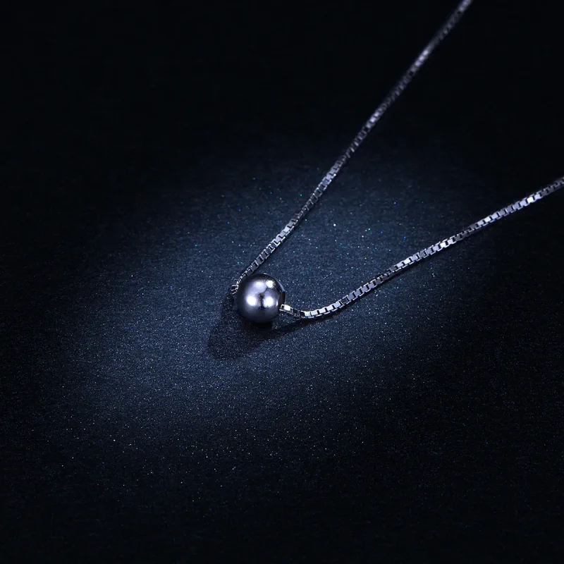 (slika za) Srebrna preprosta ogrlica z obeskom iz fižola v stilu Pandora - BSN097 - Ogled 5