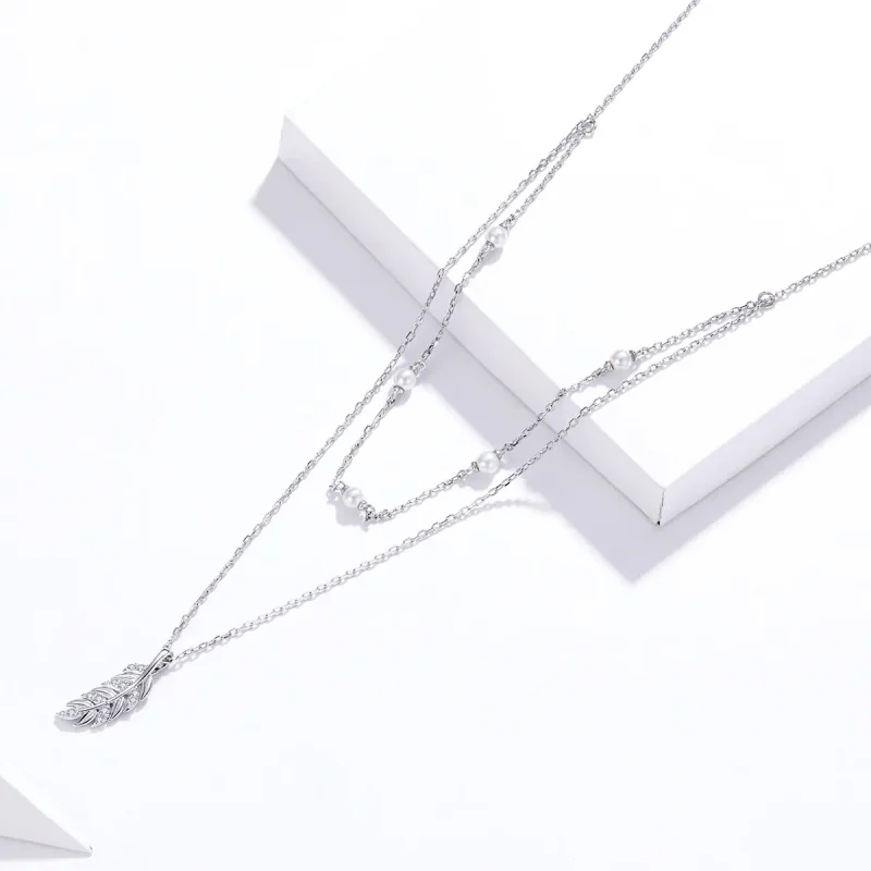 (slika za) Srebrna sijoča ogrlica z obeskom v stilu Pandora - BSN208 - Ogled 3