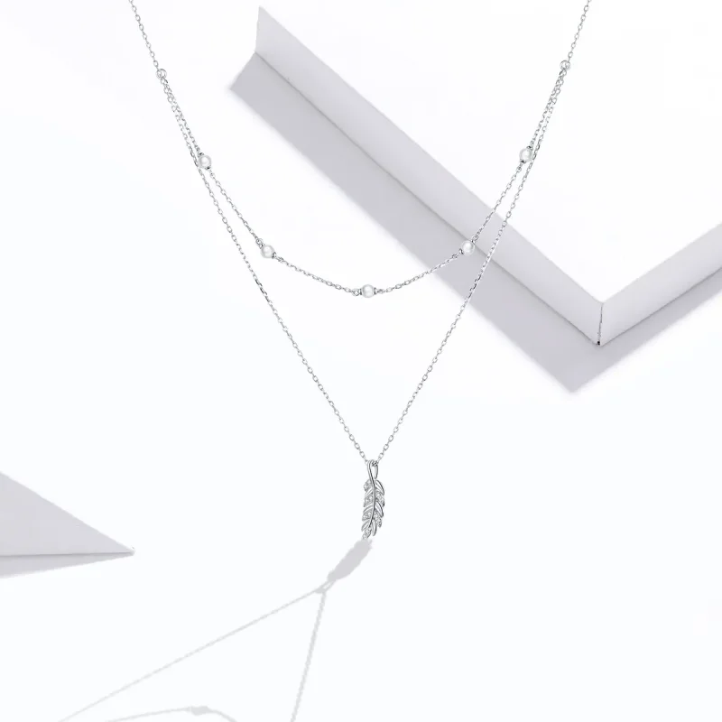 (slika za) Srebrna sijoča ogrlica z obeskom v stilu Pandora - BSN208 - Ogled 5