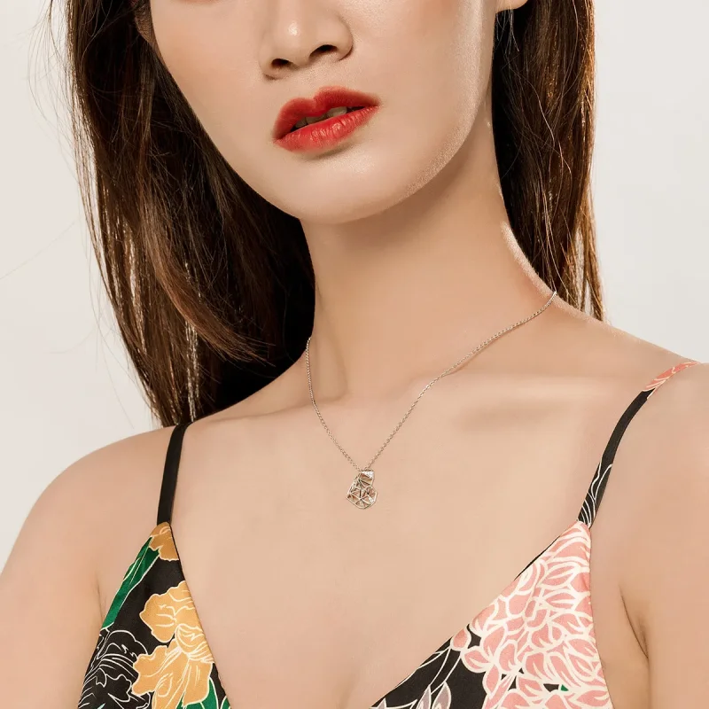 (slika za) Srebrna čudovita ljubezenska ogrlica v stilu Pandora - SCN364 - Ogled 6