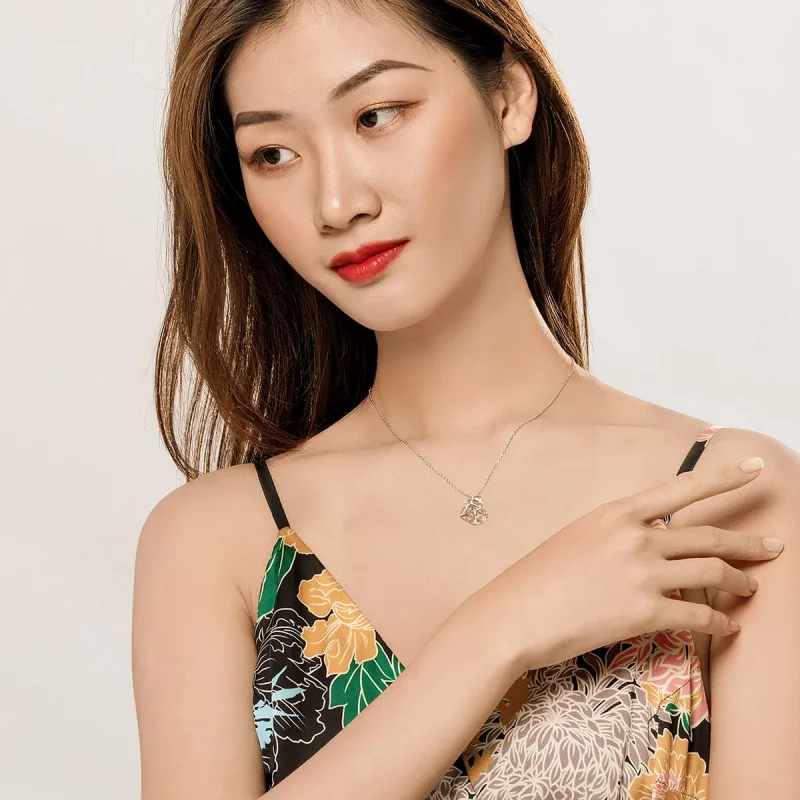 (slika za) Srebrna čudovita ljubezenska ogrlica v stilu Pandora - SCN364 - Ogled 7