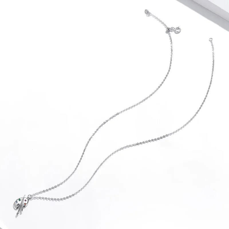 (slika za) Srebrna umetniška ogrlica z obeskom v slogu Pandora - SCN457 - Ogled 4