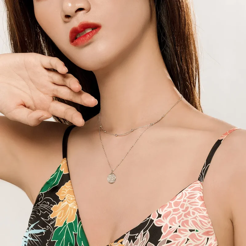 (slika za) Srebrna zvezdasta ogrlica v stilu Pandora - SCN365 - Ogled 6