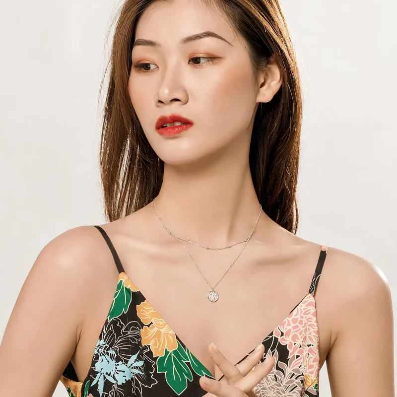 (slika za) Srebrna zvezdasta ogrlica v stilu Pandora - SCN365 - Ogled 8