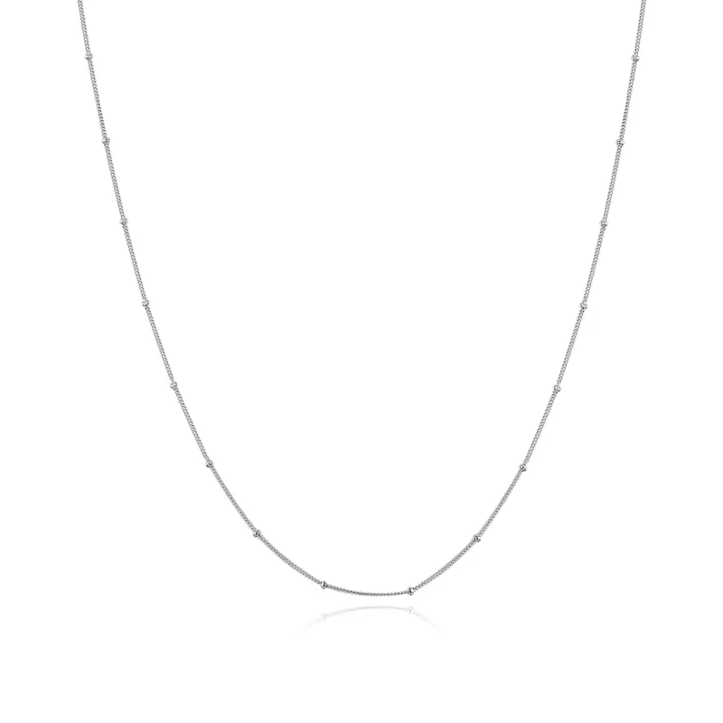 (slika za) Srebrne majhne kroglice v slogu Pandora Basic Chain Ogrlice Verižica - SCN391 - Slika izdelka
