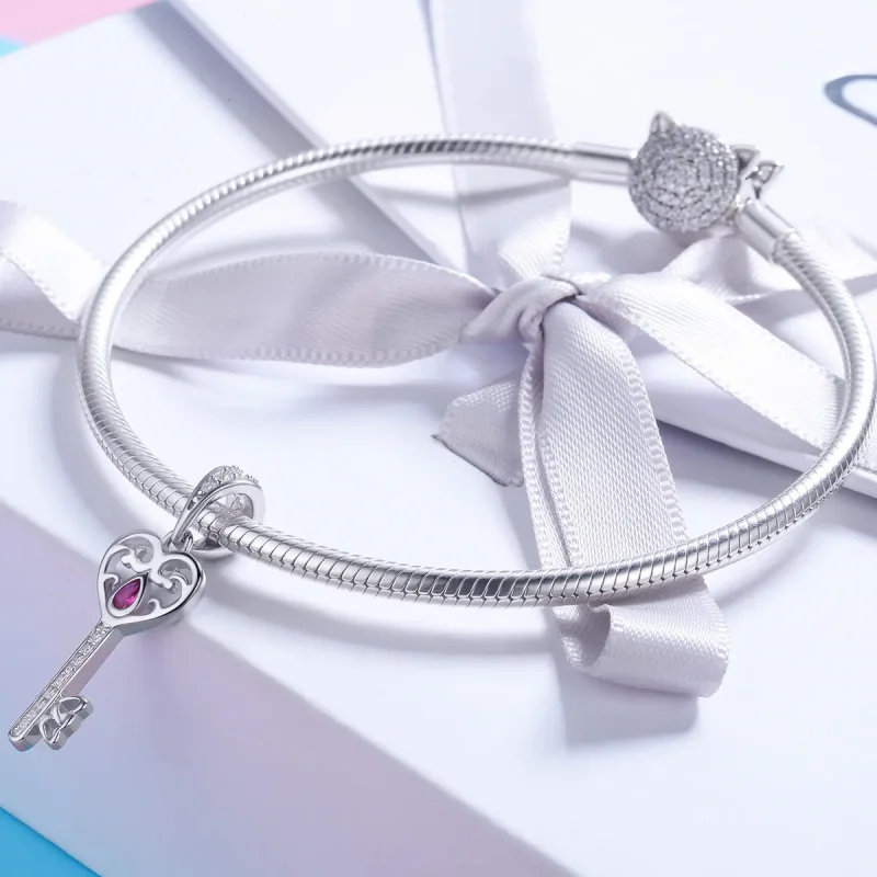 (slika za) Srebrni obesek Ključ do sreče v stilu Pandora - SCC791 - Ogled 4