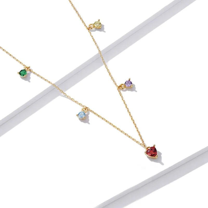 (slika za) Večbarvna cirkonska ogrlica v stilu Pandora - BSN234 - Ogled 3