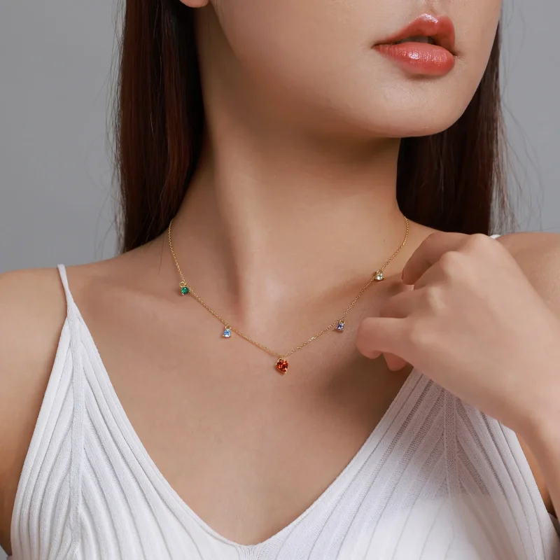 (slika za) Večbarvna cirkonska ogrlica v stilu Pandora - BSN234 - Ogled 8