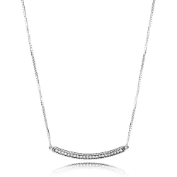 Hearts of PANDORA Bar ogrlica, prozorna CZ - 397420CZ