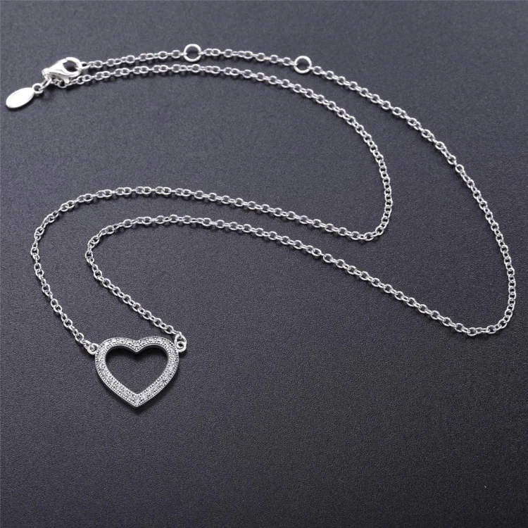 Loving Hearts of PANDORA Ogrlica, prozorna CZ - 590534CZ-45 - Ogrlice in obeski