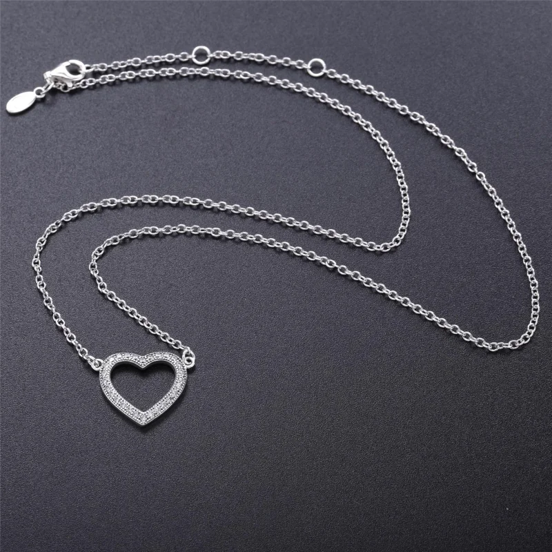 (slika za) Loving Hearts of PANDORA Ogrlica, prozorna CZ - 590534CZ-45 - Ogrlice in obeski - Ogled 2