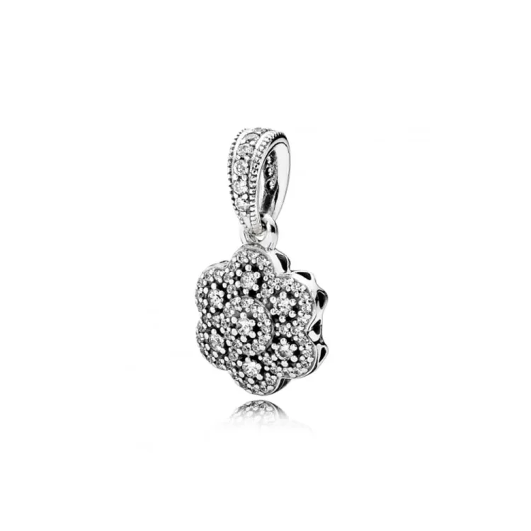 Obesek s kristalizirano rožo PANDORA - 390392cz