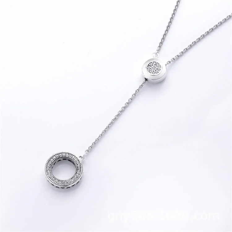 Ogrlica s podpisom PANDORA, prozorna CZ - 397445CZ-70