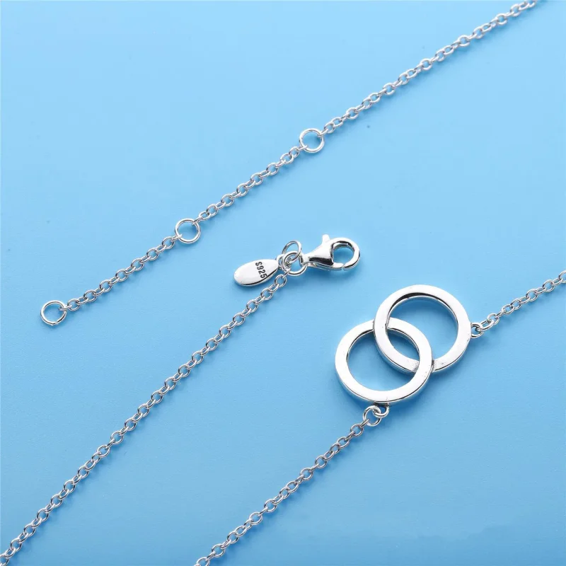 (slika za) Ogrlica z obeskom PANDORA Circles Clear CZ - 396235CZ-45 - Ogled 2