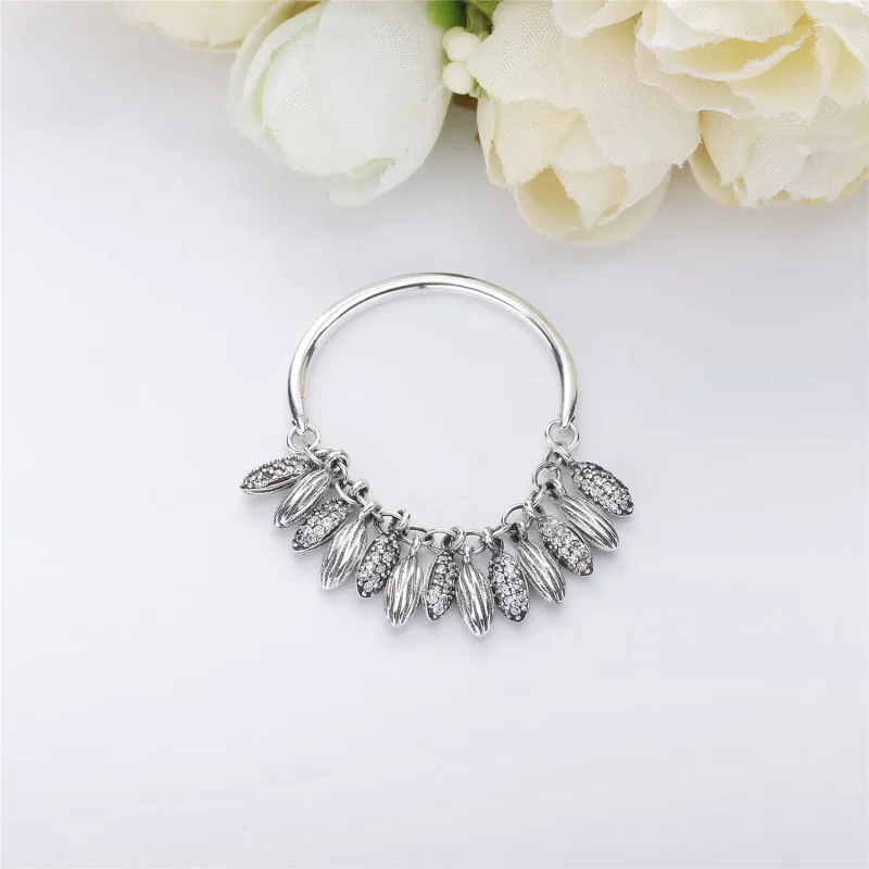 (slika za) Omejena izdaja Ogrlica Circle of Seeds, PANDORA Silver & Clear CZ - PJ00485-1 - Ogled 2