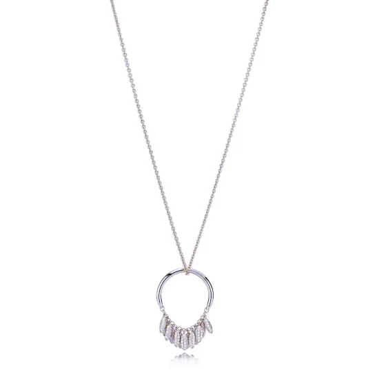 (slika za) Omejena izdaja Ogrlica Circle of Seeds, PANDORA Silver & Clear CZ - PJ00485-1