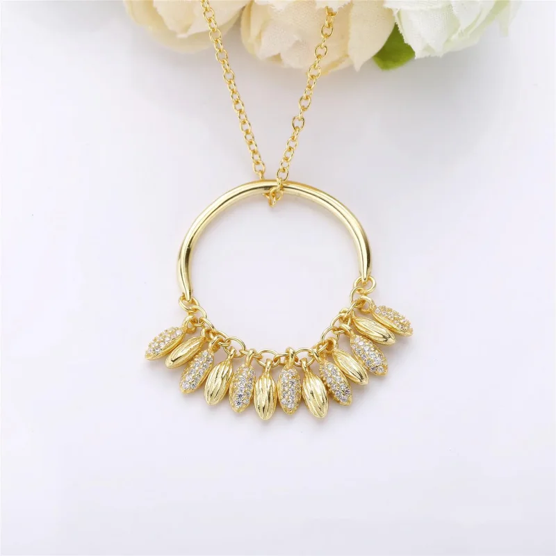 (slika za) Omejena izdaja ogrlice Circle of Seeds, PANDORA Shine™ & Clear CZ - 367683CZ - Ogled 3