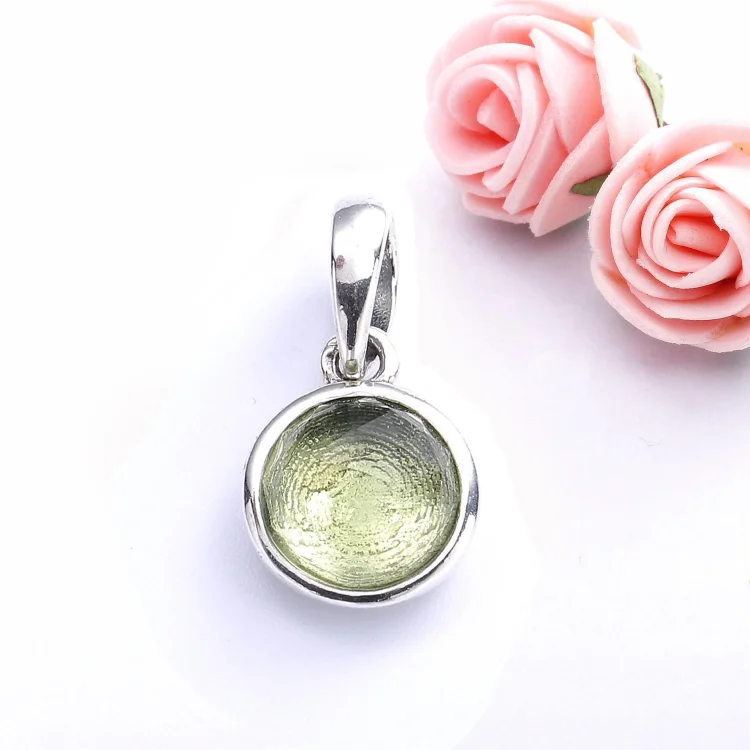 PANDORA Avgustova kapljica, obesek Peridot - 390396PE