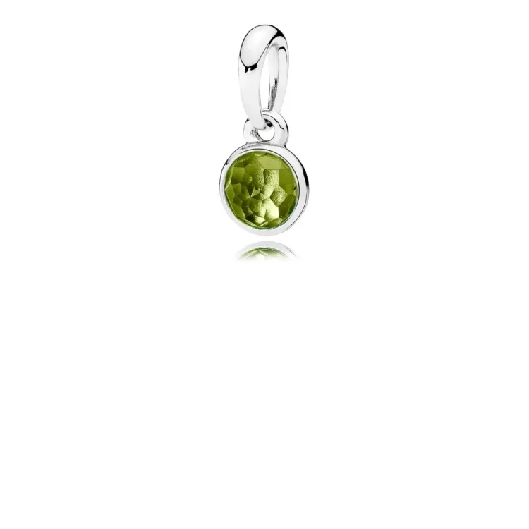 PANDORA Avgustova kapljica, obesek Peridot - 390396PE