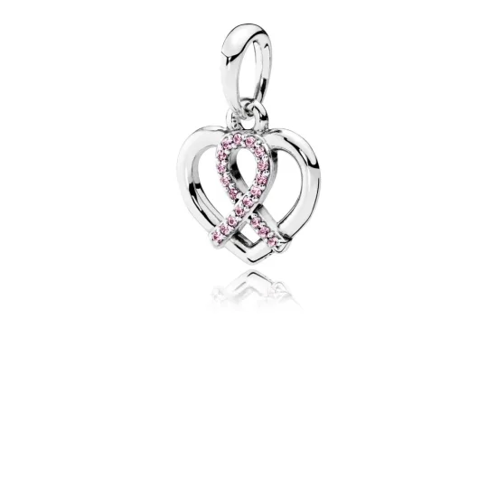 (slika za) PANDORA Bca trak in srebrni obesek s srcem - 390390PCZ