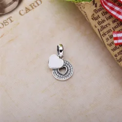 PANDORA Celebration Hearts, Clear CZ Ogrlica z obeskom - 390404cz-70
