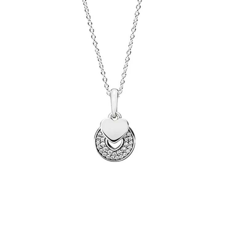 PANDORA Celebration Hearts, Clear CZ Ogrlica z obeskom - 390404cz-70
