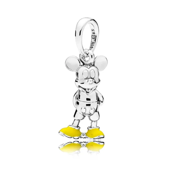 (slika za) PANDORA Disney, klasičen obesek Mickey, obesek iz rumenega emajla - 397394EN06