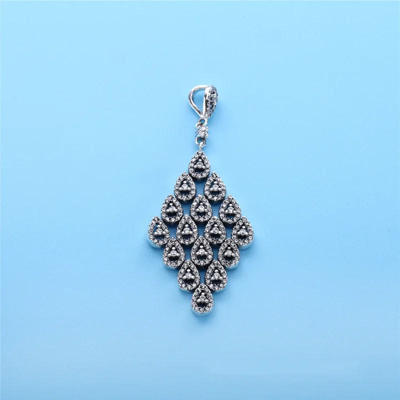 (slika za) PANDORA Kaskadno glamurna ogrlica z obeskom - 396262CZ-80 - Ogled 2